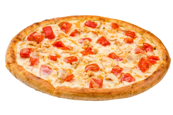 Leckere Italienische Pizza Margherita Isoliert Auf Weißem Hintergrund — Stockfoto