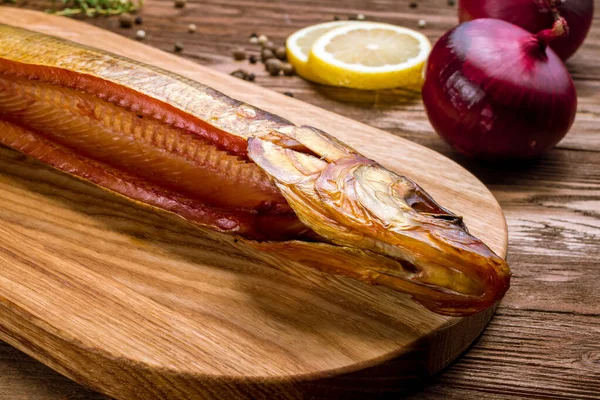 Smoked Fish Muksun Close View — Stock Photo, Image