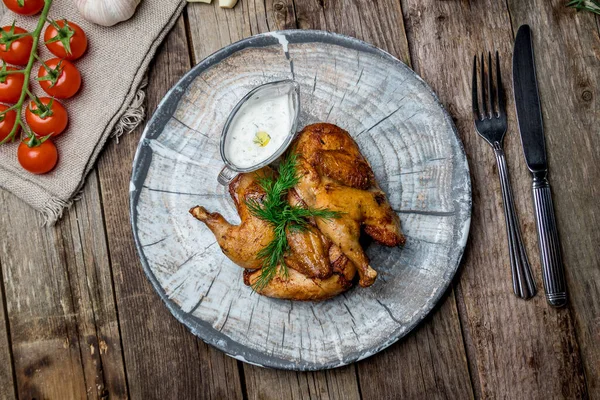 Tembakau Ayam Goreng Tampilan Tertutup — Stok Foto