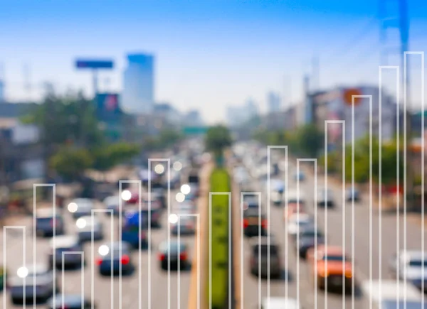 Збільшити Кількість Автомобілів Дорозі Або Темпи Зростання Концепції Автомобільного Бізнесу — стокове фото