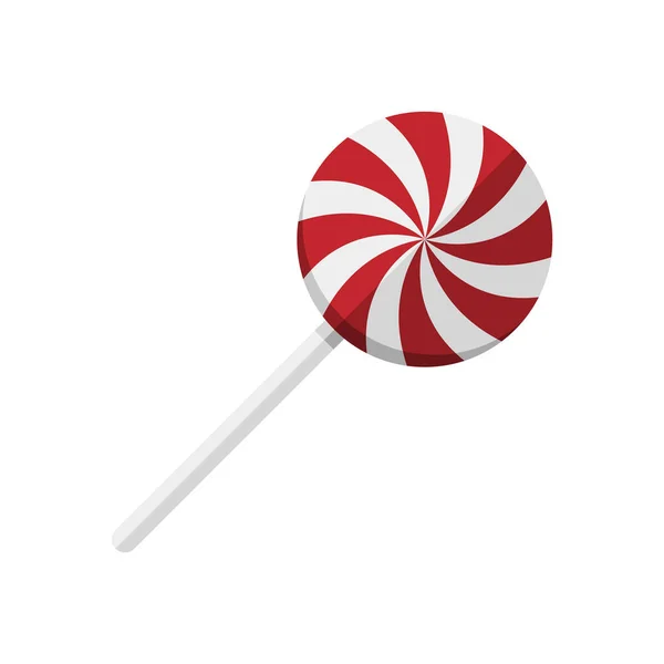 Vector flat design Christmas Red Swirl Lollipop — Stock Vector