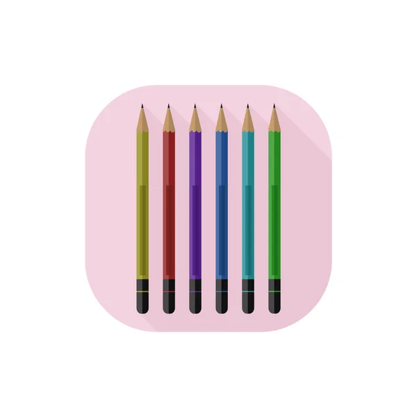 Lápis coloridos de design plano vetorial — Vetor de Stock