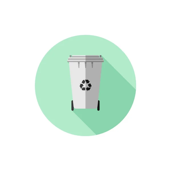 Vector platte ontwerp witte recyclingbak — Stockvector