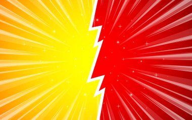 Pop sanat çizgi roman dövüşüne karşı yarım tonlu arka plan. Retro stil vektör karikatür çizimi. Çizgi romanlar, posterler, afişler ve yarışmalar için tasarım.