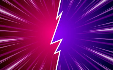 Komedi tarzı arka planda karşıt görüşler. vektör illüstrasyonu.