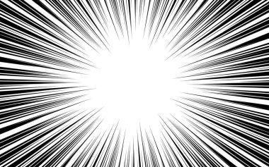 Manga çizgi romanları için radikal hareket hız çizgileri.