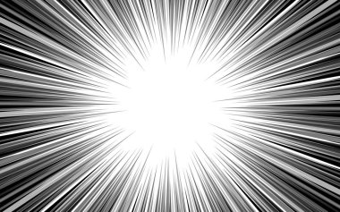 Manga Hız Çizgileri, Çizgi Roman Tasarım Elemanı. Vektör İllüstrasyonu.