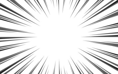 Beyaz arka planda hız çizgileri. Manga çizgi hız çizgisi hareketi efekti. Vektör illüstrasyonu.