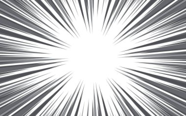 Çizgi roman ve manga hız çizgileri. Patlama geçmişi. Vektör illüstrasyonu.