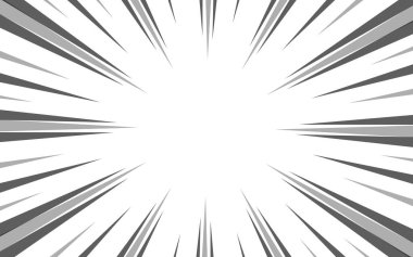 Çizgi romanlar için hareket çizgisi arkaplanı. Manga hız çerçeveleri, süper kahraman hareketi, patlama arka planı. Vektör illüstrasyonu.