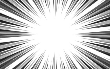 Çizgi roman aksiyon çizgileri. Hız çizgisi manga çerçevesi. Çizgi film geçmişi. Siyah ve beyaz vektör çizimi.