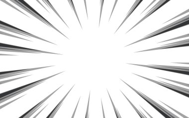 Manga hız çizgileri, komik anime radyal etki arka planı. Çizgi romanlar için manga patlaması, hareket veya hareket eylemi.