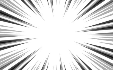 Çizgi roman tarzı siyah beyaz çizgi arkaplan. Manga tarzı hız çerçeveleri. Süper kahraman hareketi.