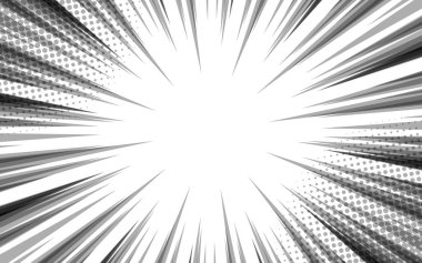 Çizgi roman arka planı. Manga hız çerçevesi. Patlama vektör çizimi.