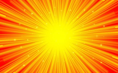 Dergiler, kapaklar, reklamlar, afişler, web siteleri için pop sanat hareket ışınlarına sahip komik arkaplan.