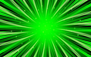 Çeşitli ışınları ve yarım ton efektleri olan komik bir arka plan. Vektör illüstrasyonu.