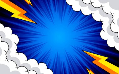 Radyal efektli soyut çizgi roman patlama arkaplanı. vektör illüstrasyonu.