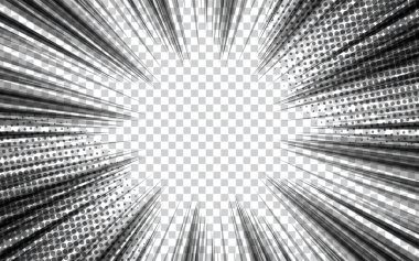 Çizgi romanın radikal hareket çizgileri. Anime çizgi romanı, kahraman, hız ya da dövüş, hafif doku. Manga çizgi film patlama arkaplanı. Vektör illüstrasyonu.