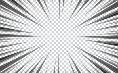 Çizgi roman tarzı siyah ve beyaz çizgi arka plan. Manga hız çerçevesi. Süper kahraman hareketi. Vektör illüstrasyonu.