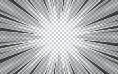 Çizgi roman aksiyon çizgileri. Hız çizgisi manga çerçevesi. Çizgi film geçmişi. Siyah ve beyaz vektör çizimi.