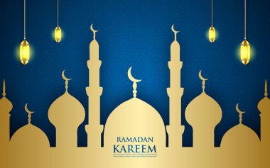 Pankartlar ve tebrik kartları için gerçekçi Ramazan arkaplanı.