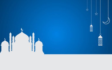 İslami Ramazan bayrağı. Şekilli Ramazan teması.