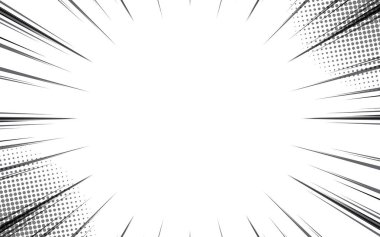 Yarım tonlu çizgi roman sanatının arka planı. Retro stil vektör karikatür çizimi. Çizgi romanlar, posterler ve afişler için tasarım.