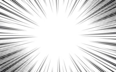 Manga çizgi romanları için radikal hareket hız çizgileri.