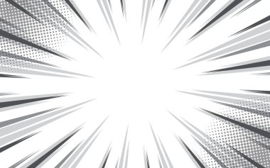 Çizgi film çizgi romanları, güneş ışınları veya yıldız patlaması elementleri için siyah ışık üzerinde soyut yakınlaştırma hızı etkisi