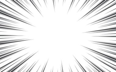 Komik yakınlaştırma patlaması arkaplanı siyah ve beyaz.