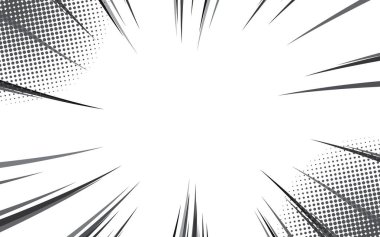 Hız çizgileri beyaz arka planda çizgi roman etkisi yaratır. Çizgi film anime eylem arkaplanı.