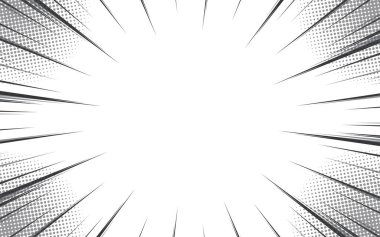 Soyut Radyal Çizgiler Arkaplanı. Manga ve çizgi roman çerçevesi. Vektör illüstrasyonu.