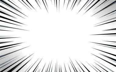 Hız çizgisi manga çerçevesi, Çizgi roman eylem hattı, Çizgi film arkaplanı, Vektör illüstrasyonu.