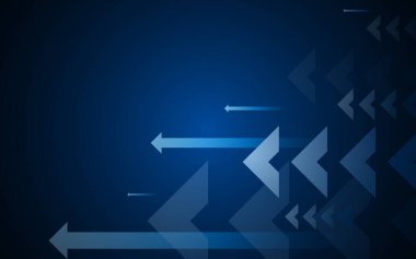 Yüksek hız hareketini tasvir eden oklu fütürist teknoloji konsepti. Sancak biçiminde geniş vektör illüstrasyonu.