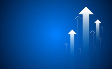 Yükselen ticaret okları ve teknoloji yatırım grafikleri.