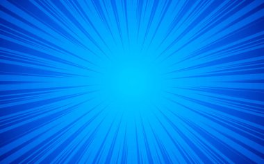 Çizgi film arka planında yarım ton pop tarzı patlama var. Vektör illüstrasyonu.