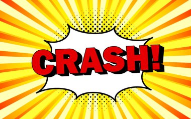 Bulut, ışın ve yarım ton efektli komik konuşma baloncuğu. Pop Art vektör karikatür çizimi.