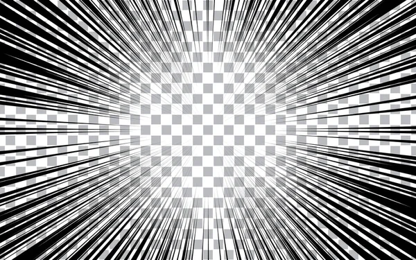 Anime manga aksiyon çerçeve hatları. Şeffaf arkaplanda hız çizgileri olan soyut patlama şablonu. Radikal hareket çizgileri.