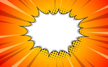 Boş konuşma kabarcığı çizimi olan soyut komedi arkaplanı