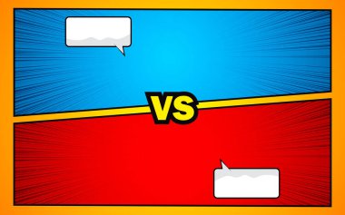 Boş çizgi roman arka plan şablonuna karşı. Vektör illüstrasyonu.