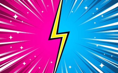 fight vs comic background with radial effect.