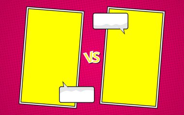 Komedi tarzı arka planda karşıt görüşler. vektör illüstrasyonu.