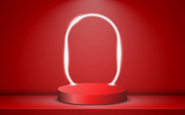 Soyut sahne arkaplanı. Ürün sunumu, modelleme, kozmetik ürün tanıtımı, podyum, sahne veya platform. Vektör illüstrasyonu.