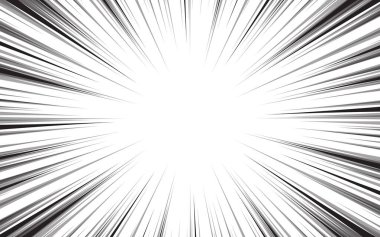 Hız çizgisi hızlı hareket arkaplanı. Çizgileri olan çizgi roman illüstrasyonu. Pop sanat deseni ve yakınlaştırma etkisi