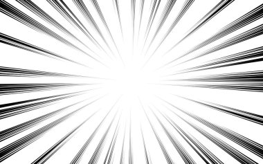 Komik arkaplan için radyal hız yakınlaştırmasının soyut vektör çizimi.