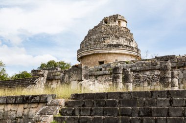 El Caracol, eski bir Maya gözlemevi binası, Chichen-Itza, Yucatan. Meksika