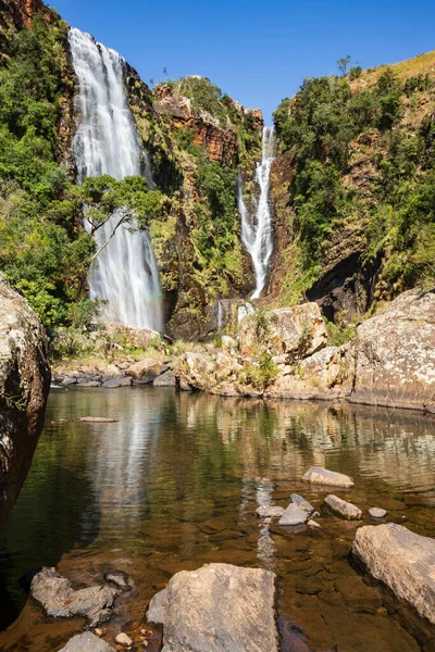 Lisbon Falls ve Pool aşağıdan görüldü, Mpumalanga, Güney Afrika