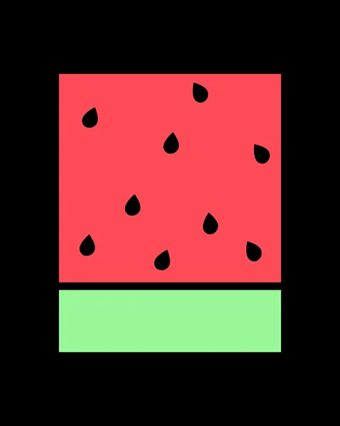 Vector print voor een t-shirt. Watermeloen op een zwarte achtergrond — Stockvector