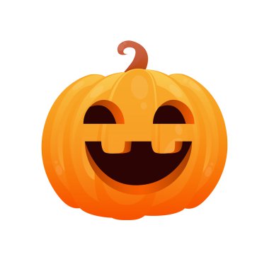 Cadılar Bayramı Balkabağı beyaz arka plan üzerinde izole. Oyun tasarımı. Vektör çizim