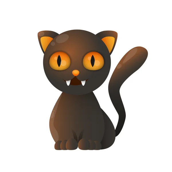 白い背景に分離されたかわいい黒猫。ゲーム デザインは。ベクトル図 — ストックベクタ